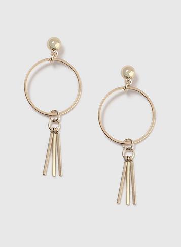 Dorothy Perkins Gold Look Hoop And Stick Drop Earrings