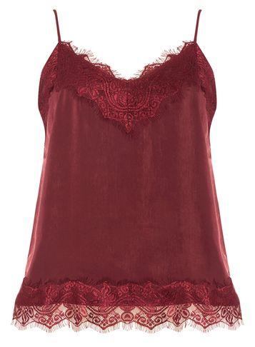Dorothy Perkins *vila Fig Lace Trim Camisole Top