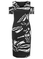 Dorothy Perkins Black And Ivory Zebra Print Bodycon Dress