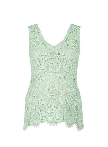 Dorothy Perkins Pastel Green Guipure Lace Vest