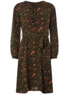 Dorothy Perkins Khaki Leopard Print Fit And Flare Dress