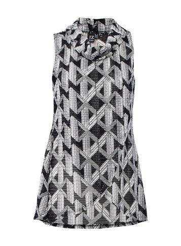 *izabel London Black Geometric Print Top