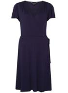 Dorothy Perkins *tall Navy Wrap Fit & Flare Dress