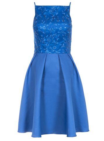 Dorothy Perkins *quiz Blue Sequin High Neck Skater Dress