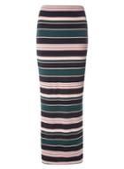 Dorothy Perkins Green And Blush Stripe Maxi Skirt