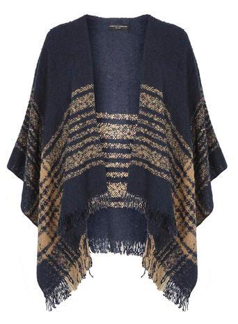Dorothy Perkins Navy Stripe Boucle Cape