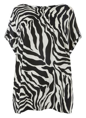 Dorothy Perkins *dp Curve Monochrome Zebra Zip Back T-shirt