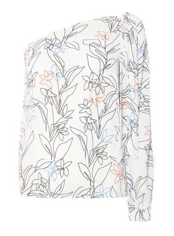 Dorothy Perkins Ivory Floral Print One Shoulder Top