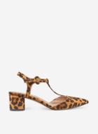 Dorothy Perkins Wide Fit Multi Colour Eilis Leopard Print T-bar Court Shoes