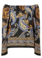 Dorothy Perkins Cobalt Paisley Print Square Neck Top