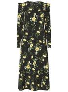 Dorothy Perkins *tall Black Floral Print Midi Skater Dress