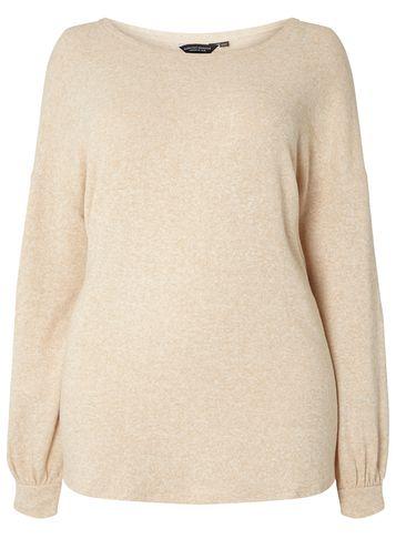 Dorothy Perkins Dp Curve Beige Batwing Soft Touch Top