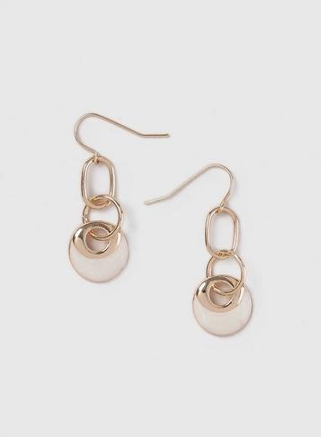 Dorothy Perkins Gold Enamel Circle Drop Earrings