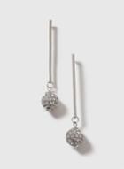 Dorothy Perkins Silver Pave Ball Drop Earrings
