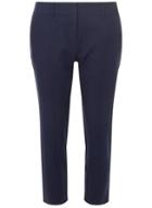 Dorothy Perkins Petite Navy Linen Ankle Grazer Trousers
