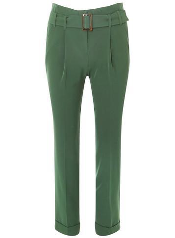 Dorothy Perkins Green Buckle Tapered Trousers