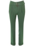 Dorothy Perkins Green Buckle Tapered Trousers