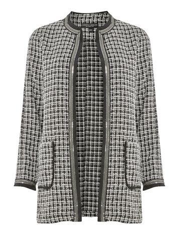 Dorothy Perkins Monochrome Long Boucle Jacket
