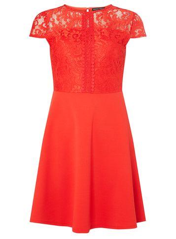 Dorothy Perkins Red Lace Skater Dress