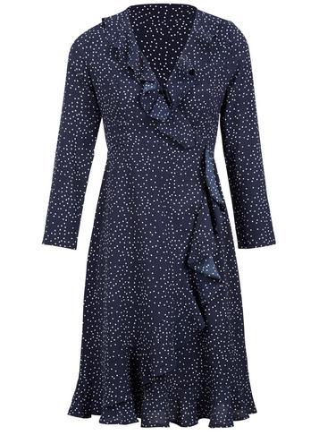 Dorothy Perkins *navy Dotty Wrap Dress