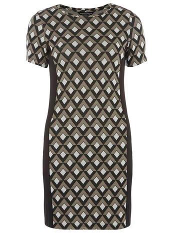 Dorothy Perkins Khaki Geo Panel Bodycon Dress