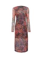 Dorothy Perkins *lola Skye Pink Printed Mesh Midi Dress