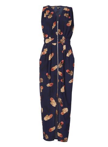 Dorothy Perkins *izabel London Navy Zip Front Maxi Dress