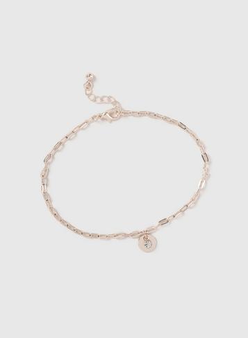 Dorothy Perkins Rose Gold Charm Drop Chain Anklet