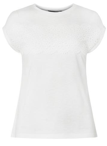 Dorothy Perkins Ivory Broderie Yoke T-shirt