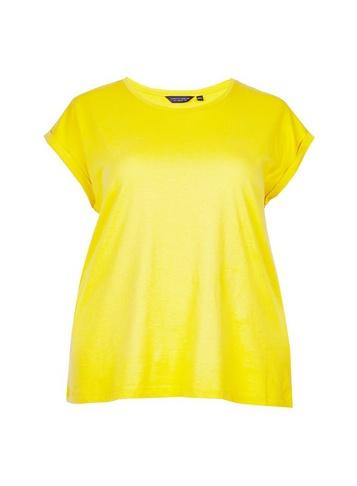 Dorothy Perkins *dp Curve Yellow Roll Sleeve T-shirt