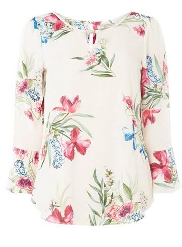 *billie & Blossom Tall Blush Floral Trim Blouse