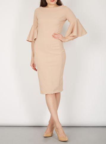 Dorothy Perkins *feverfish Beige Frill Sleeve Dress