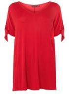Dorothy Perkins Dp Curve Red Bow Sleeve T-shirt