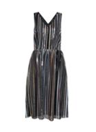 *luxe Multi Colour Striped Sequin Midi Skater Dress