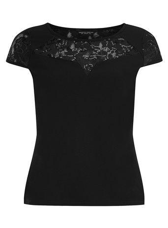 Dorothy Perkins Black Lace Insert Top