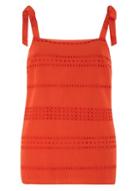 Dorothy Perkins Red Embroidered Pinny Top