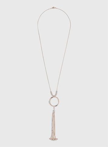 Dorothy Perkins Rose Gold Ring And Chain Tassel Necklace