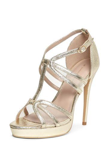 Dorothy Perkins Gold 'beverly' T-bar Sandals