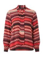Dorothy Perkins Red Chevron Pussybow Top