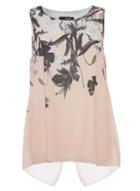 Dorothy Perkins *quiz Pink And Black Butterfly Print Top
