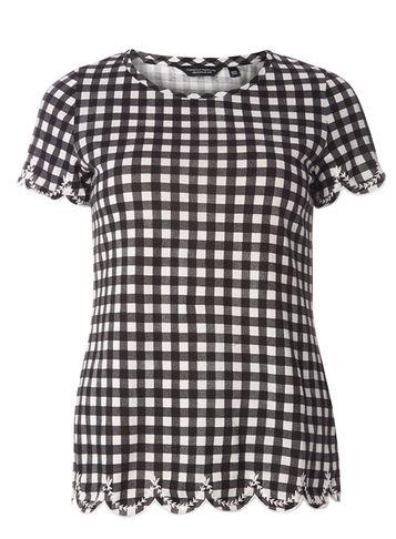 Dorothy Perkins Blue Embroidered Cuff And Hem T-shirt