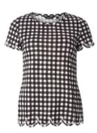 Dorothy Perkins Blue Embroidered Cuff And Hem T-shirt