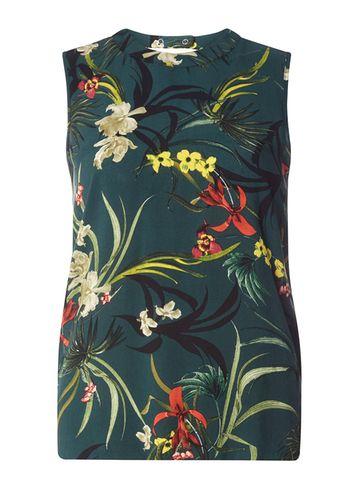 Dorothy Perkins Green Floral Wrap Back Top