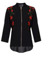 Dorothy Perkins *quiz Floral Zip Front Shirt