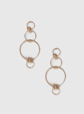Dorothy Perkins Gold Multi Ring Drop Earrings