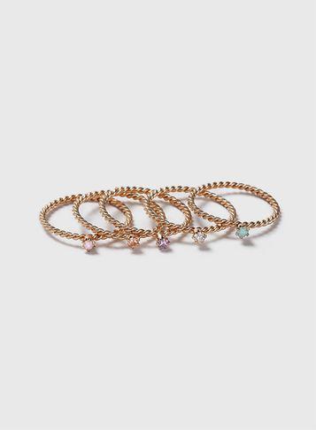 Dorothy Perkins Fine Twisted Band Ring Pack