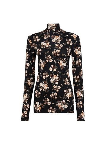 Dorothy Perkins *tall Navy Floral Print High Neck Top