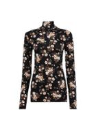 Dorothy Perkins *tall Navy Floral Print High Neck Top