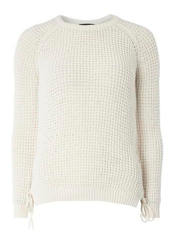 Dorothy Perkins Ivory Tie Detail Chunky Jumper