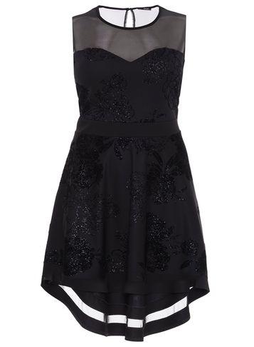 Dorothy Perkins *quiz Curve Black Printed Skater Dress